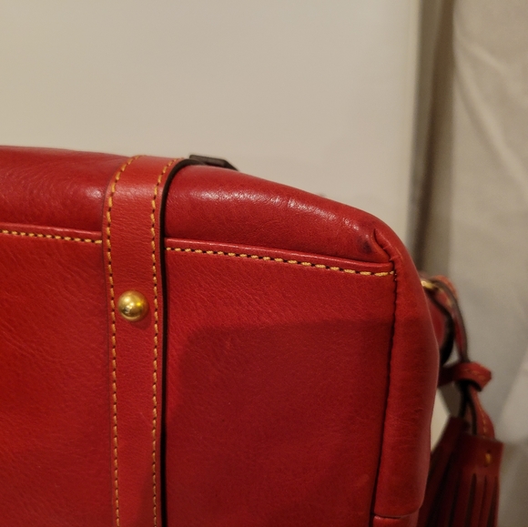 NWT Dooney & Bourke Red Florentine Bristol Satchel - Picture 9 of 11